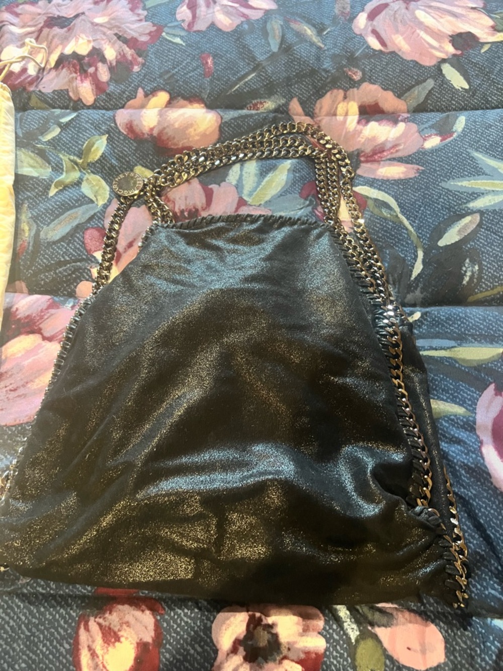 Stella McCartney - Shimmery Black Chain-Handle Shoulder Bag